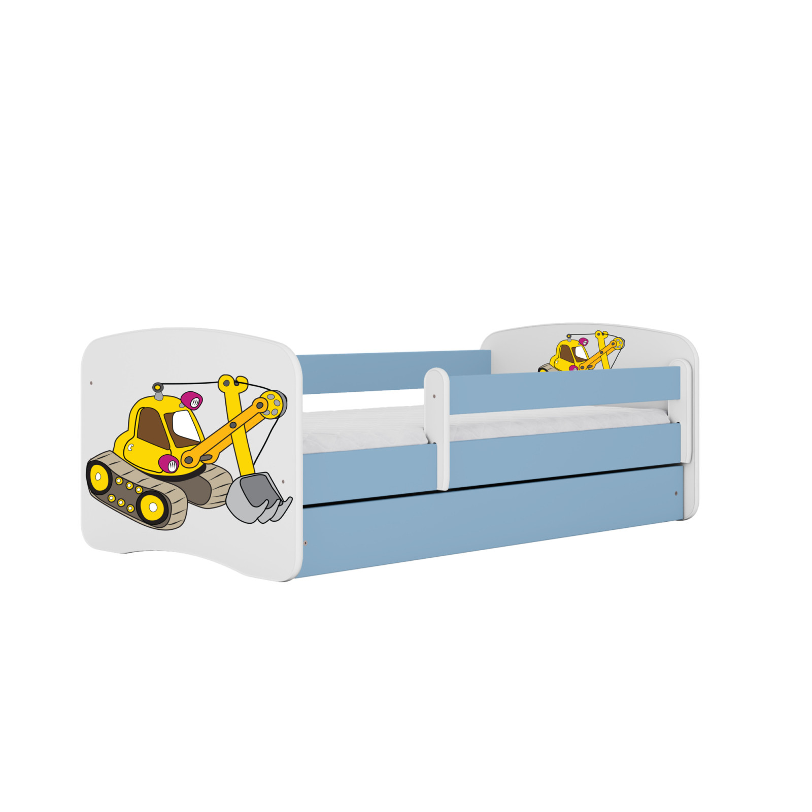 Łóżko dziecięce Babydreams Koparka - 160/80, kolor niebieski