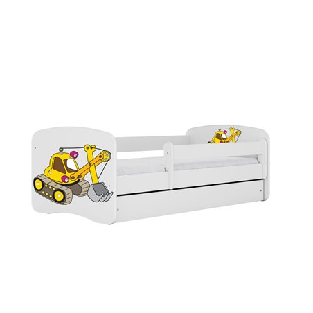 Łóżko dziecięce Babydreams Koparka - 180/80, kolor biały, z szufladą