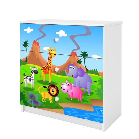 Komoda Babydreams Safari - kolor biały