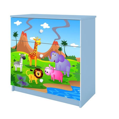 Komoda Babydreams Safari - kolor niebieski
