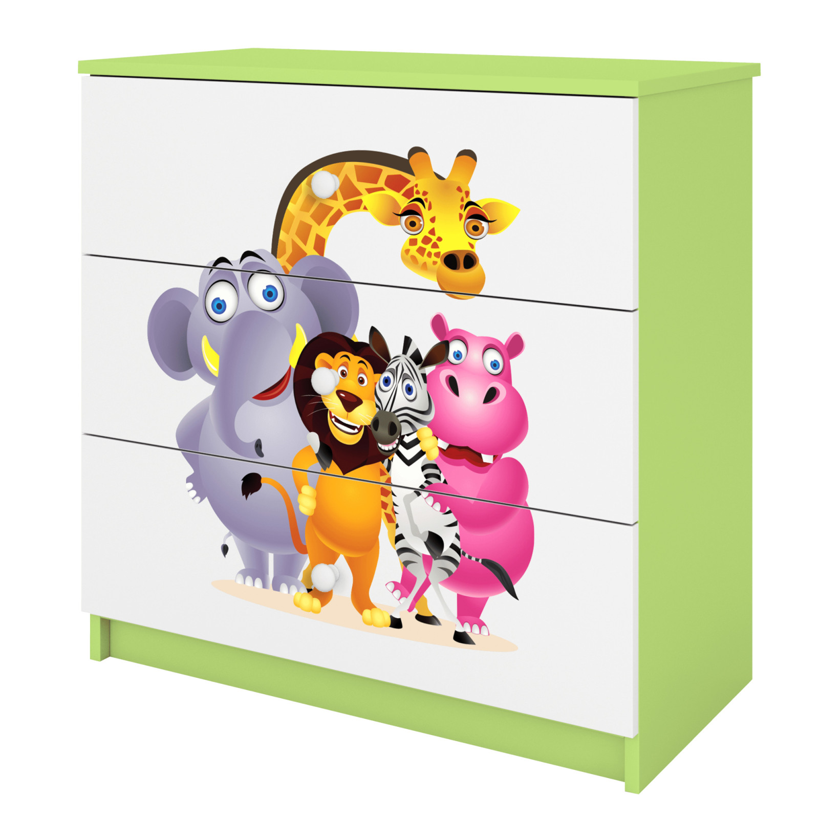 Komoda Babydreams Zoo - kolor zielony