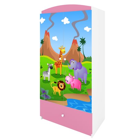 Szafa Babydreams Safari - kolor różowy