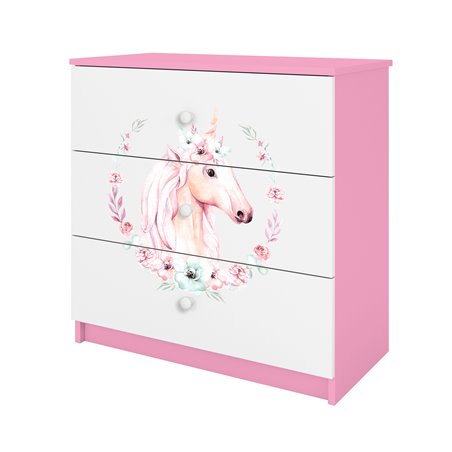 Komoda Babydreams Konik - kolor różowy