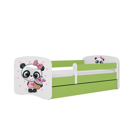 Łóżko dziecięce Babydreams Panda - 140/70, kolor zielony