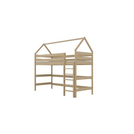 Łóżko Eryk 2 - 200x90, kolor naturalny lakierowany, materac piankowo-lateksowy