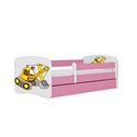 Łóżko dziecięce Babydreams - Koparka Z szufladą 160/80, Różowy, Materac piankowy 160/80/8 - materac średniej twardości (+100zł)