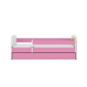 Łóżko dziecięce Babydreams - Koparka Z szufladą 160/80, Różowy, Materac piankowy 160/80/8 - materac średniej twardości (+100zł)