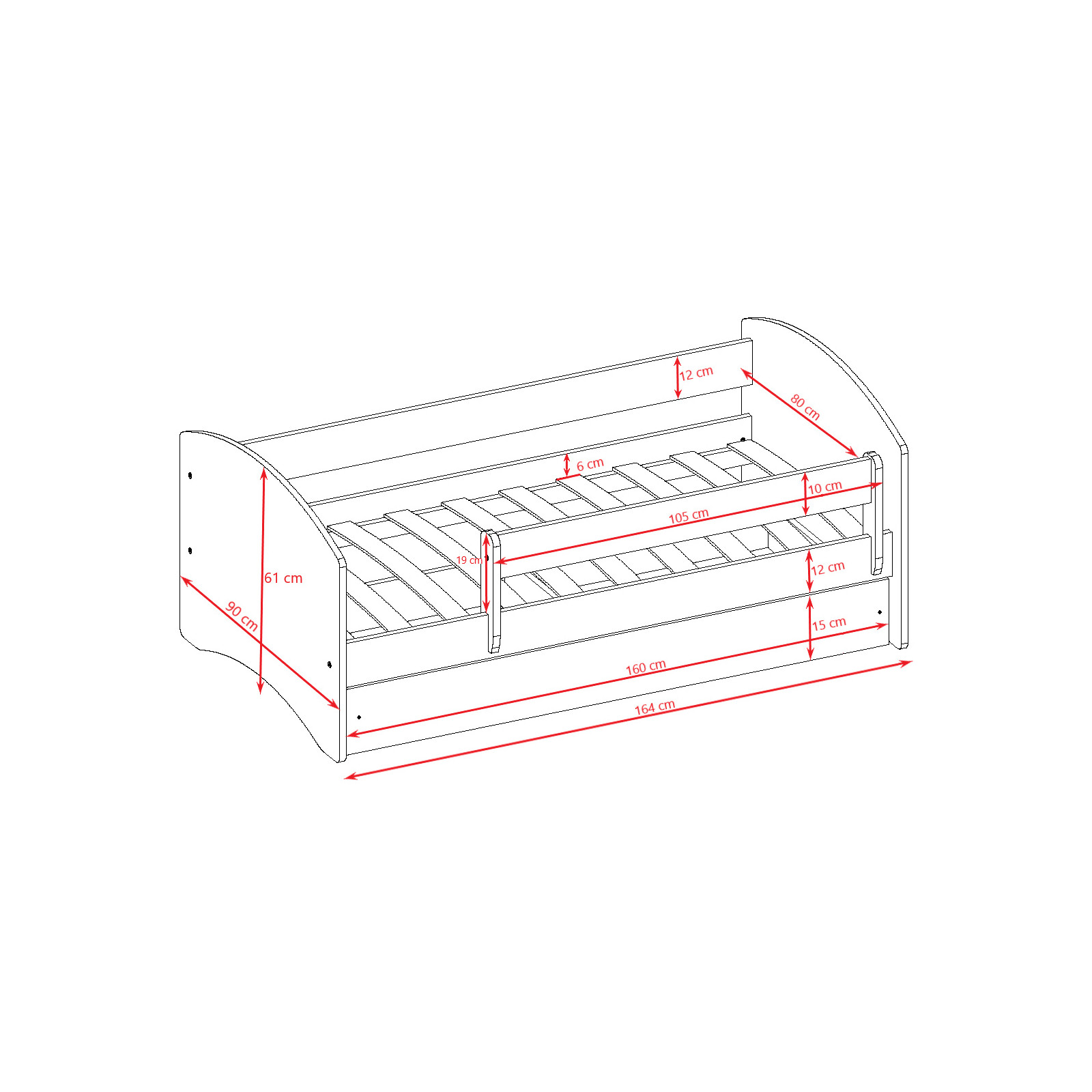 Łóżko dziecięce Babydreams - Straż pożarna Bez szuflady 160/80, Niebieski, Materac pianka lateks 160/80/9 - materac średniej twa