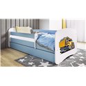 Łóżko dziecięce Babydreams - Ciężarówka Bez szuflady 140/70, Niebieski, Materac pianka lateks 140/70/9 - materac średniej twardo
