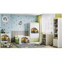 Łóżko dziecięce Babydreams - Ciężarówka Z szufladą 140/70, Zielony, Materac pianka lateks kokos 140/70/10 - materac średniej twa