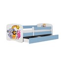 Łóżko dziecięce Babydreams - Zoo Z szufladą 160/80, Niebieski, bez materaca