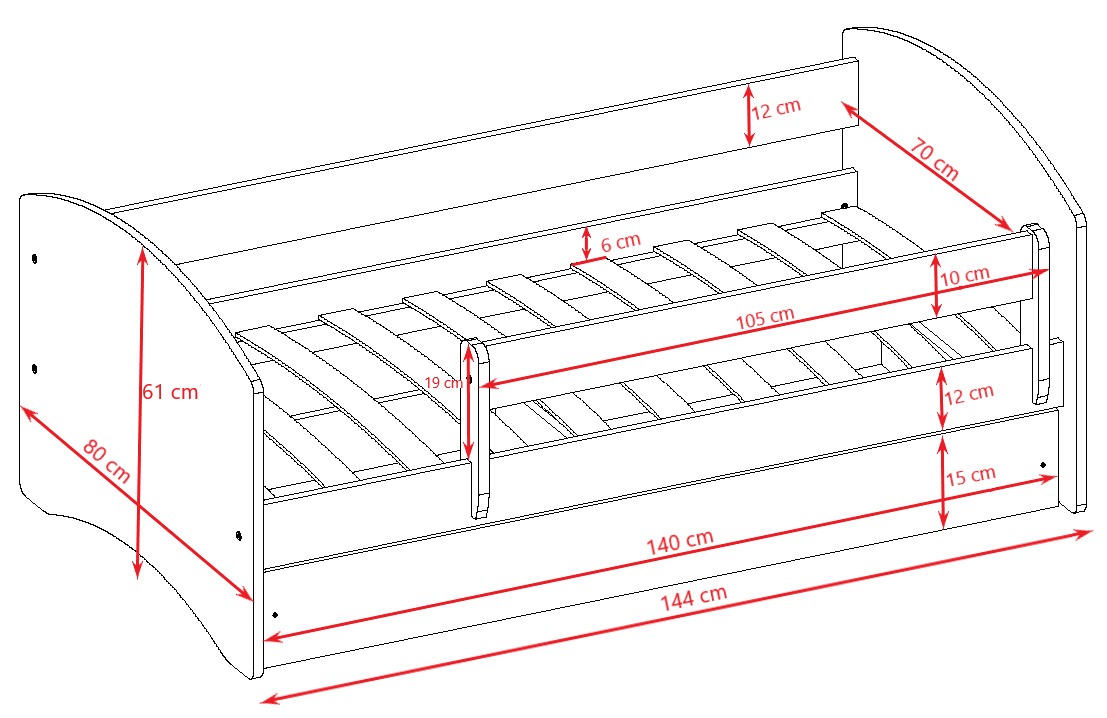 Łóżko dziecięce Babydreams Auto wyścigowe - 140/70, kolor różowy, z szufladą, materac piankowo-lateksowy