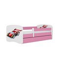 Łóżko dziecięce Babydreams - Auto wyścigowe Z szufladą 160/80, Różowy, Materac piankowy 160/80/8 - materac średniej twardości (+