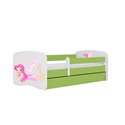 Łóżko dziecięce Babydreams - Wróżka ze skrzydełkami Z szufladą 160/80, Zielony, Materac pianka lateks 160/80/9 - materac średnie