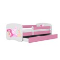 Łóżko dziecięce Babydreams - Wróżka ze skrzydełkami Bez szuflady 160/80, Różowy, bez materaca
