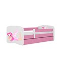 Łóżko dziecięce Babydreams - Wróżka ze skrzydełkami Z szufladą 160/80, Różowy, Materac pianka lateks kokos 160/80/10 - materac ś