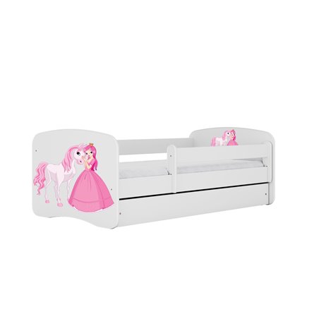 Łóżko dziecięce Babydreams - Księżniczka i konik Bez szuflady 140/70, Biały, bez materaca