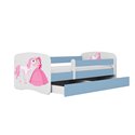 Łóżko dziecięce Babydreams - Księżniczka i konik Bez szuflady 160/80, Niebieski, bez materaca