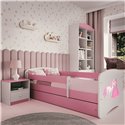 Łóżko dziecięce Babydreams - Księżniczka i konik Z szufladą 180/80, Różowy, Materac pianka kokos 180/80/9 - materac średniej twa