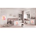 Łóżko dziecięce Babydreams - Miś z motylkami Bez szuflady 180/80, Biały, Materac pianka lateks 180/80/10 - materac średniej twar