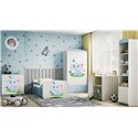Łóżko dziecięce Babydreams - Słonik Z szufladą 180/80, Niebieski, Materac pianka kokos 180/80/9 - materac średniej twardości (+3