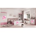 Łóżko dziecięce Babydreams - Wróżka z motylkami Bez szuflady 160/80, Różowy, Materac pianka lateks kokos 160/80/10 - materac śre