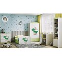 Łóżko dziecięce Babydreams - Mały dino Bez szuflady 160/80, Zielony, Materac pianka kokos 160/80/9 - materac średniej twardości 