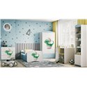 Łóżko dziecięce Babydreams - Mały dino Bez szuflady 180/80, Niebieski, Materac piankowy 180/80/8 - materac średniej twardości (+