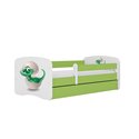 Łóżko dziecięce Babydreams - Mały dino Bez szuflady 180/80, Zielony, Materac pianka lateks kokos 180/80/10 - materac średniej tw