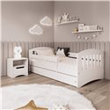 Łóżko dziecięce Classic 1 Z szufladą 140/80, Biały, Materac pianka kokos 140/70/9 - materac średniej twardości (+279zł)