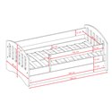 Łóżko dziecięce Classic 1 Z szufladą 180/80, Biały, Materac piankowy 180/80/8 - materac średniej twardości (+120zł)