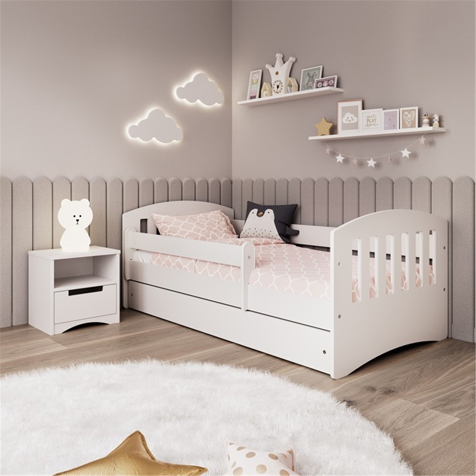 Łóżko dziecięce Classic 1 Bez szuflady 160/80, Biały, Materac pianka lateks kokos 160/80/10 - materac średniej twardości (+479zł