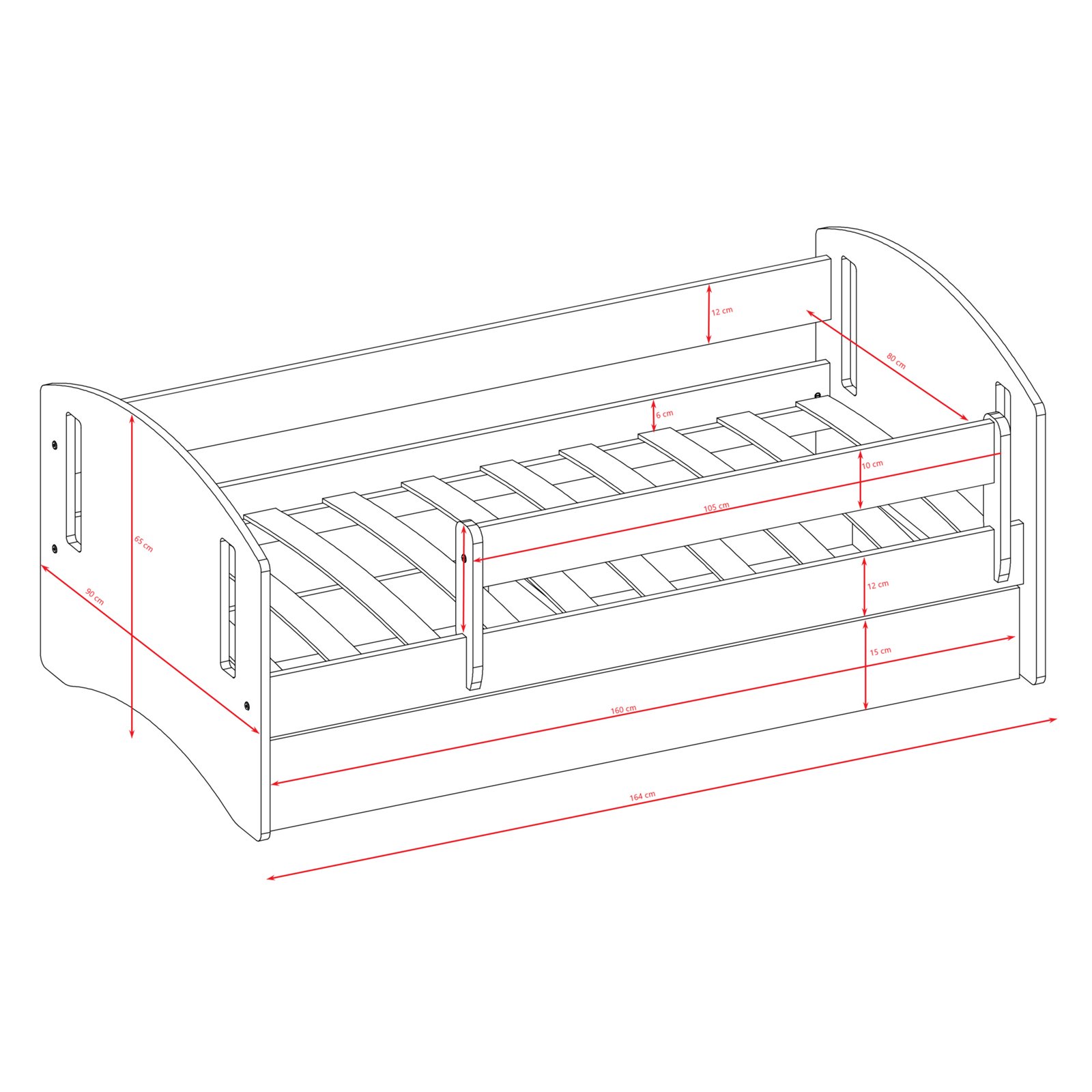 Łóżko dziecięce Classic 2 Z szufladą 160/80, Zielony, Materac pianka kokos 160/80/9 - materac średniej twardości (+299zł)