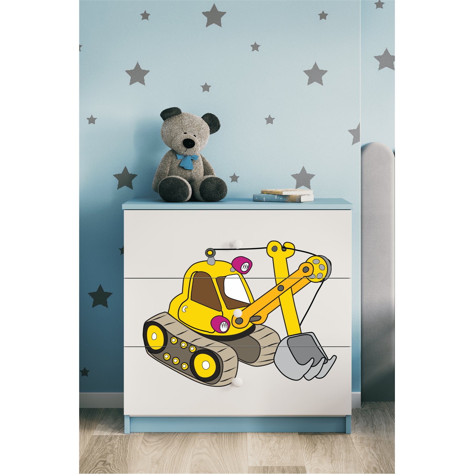 Komoda Babydreams - Koparka Niebieski