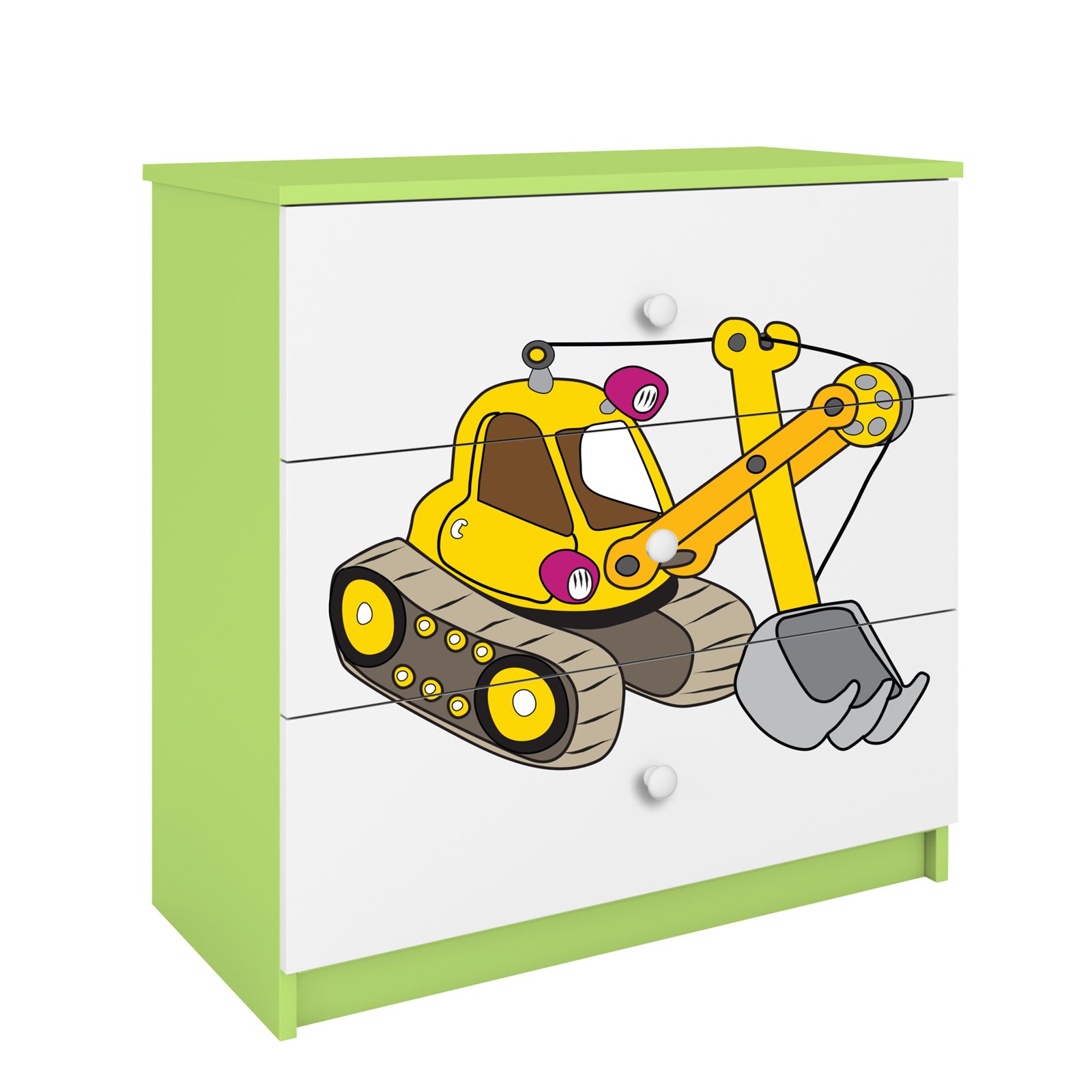 Komoda Babydreams - Koparka Zielony