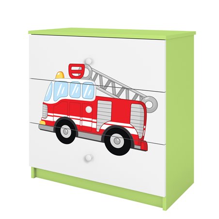 Komoda Babydreams - Straż pożarna Zielony