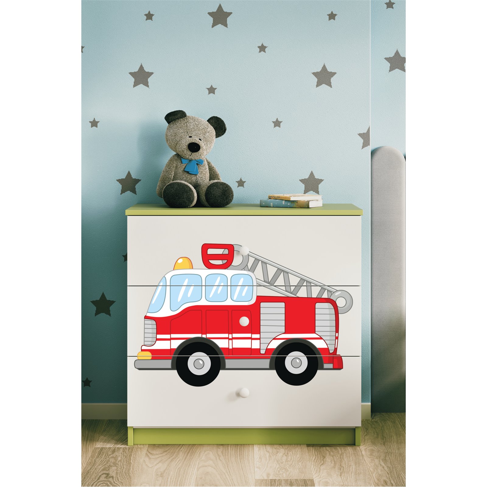 Komoda Babydreams - Straż pożarna Zielony
