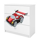 Komoda Babydreams - Auto wyścigowe Biały