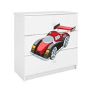Komoda Babydreams - Auto wyścigowe Biały