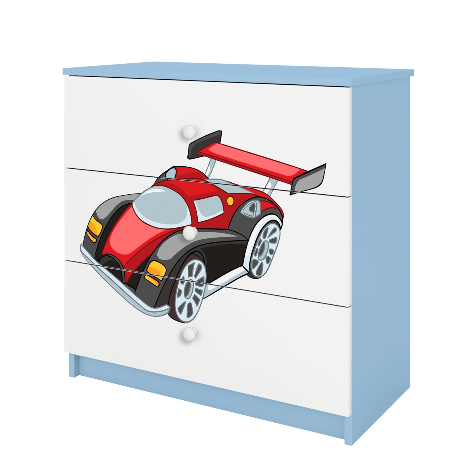 Komoda Babydreams - Auto wyścigowe Niebieski