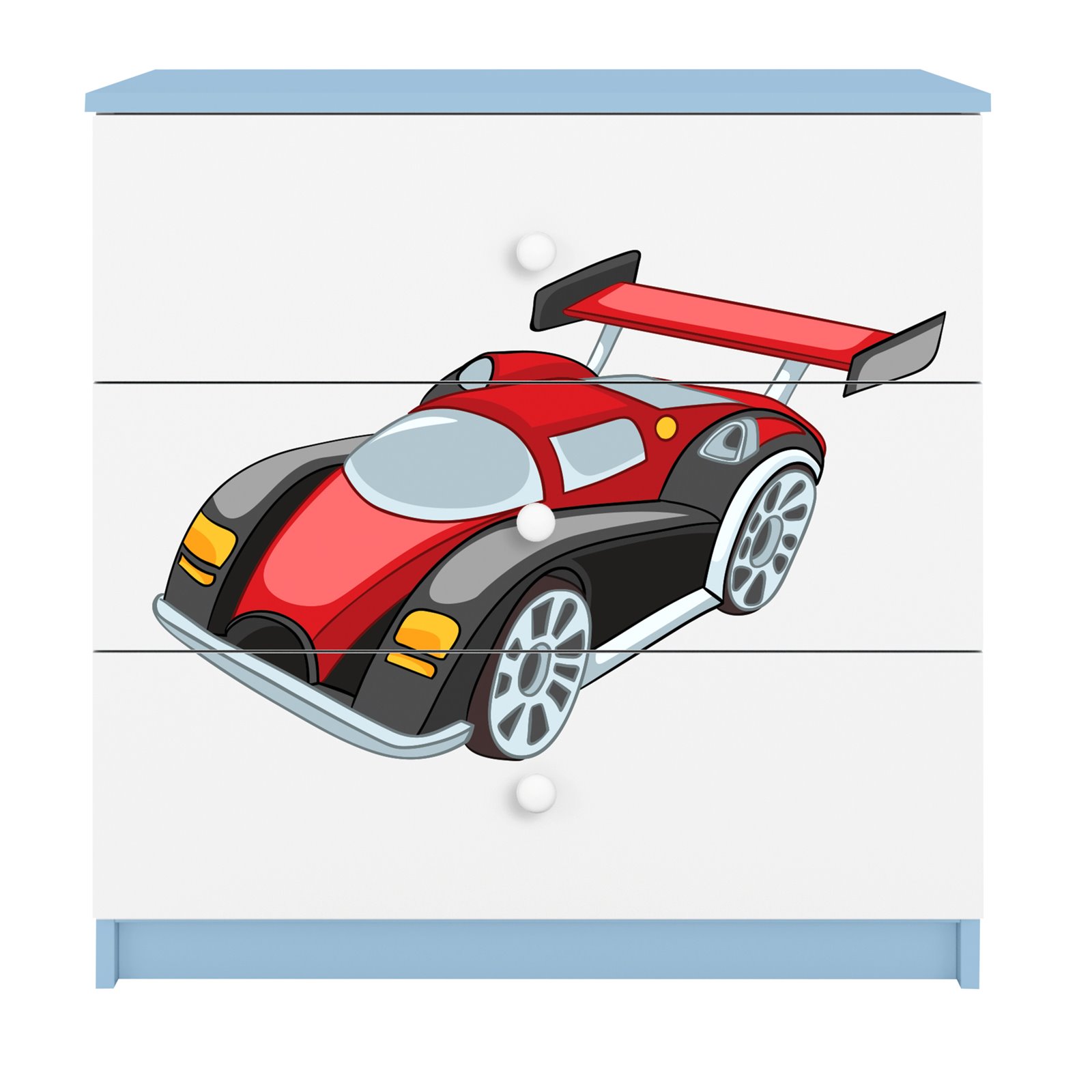 Komoda Babydreams - Auto wyścigowe Niebieski
