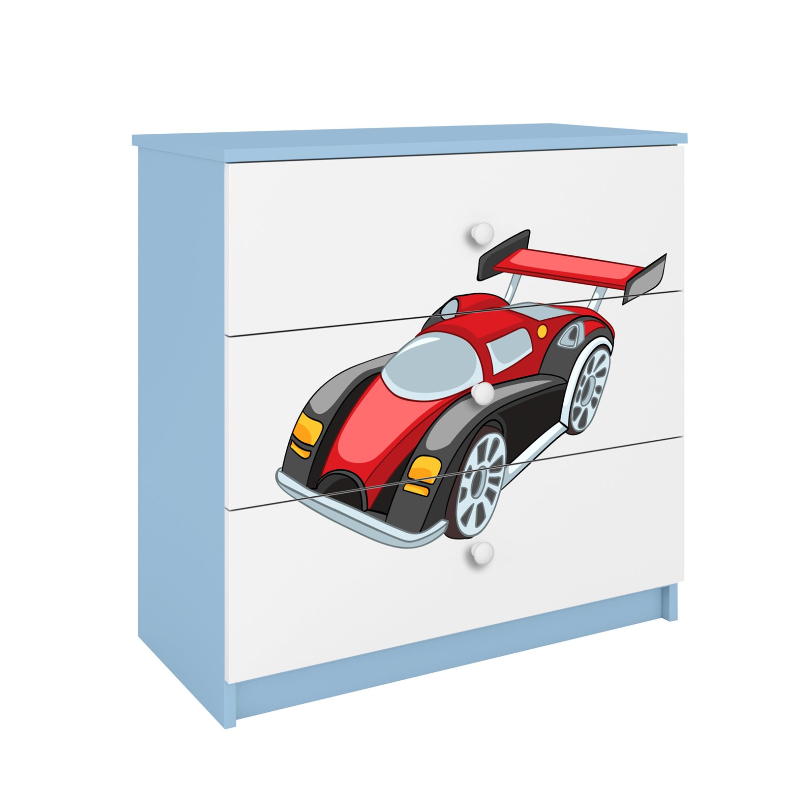 Komoda Babydreams - Auto wyścigowe Niebieski