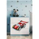 Komoda Babydreams - Auto wyścigowe Niebieski