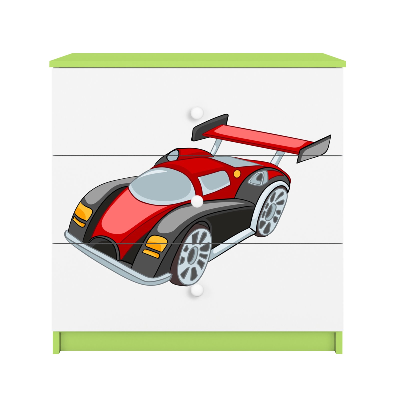 Komoda Babydreams - Auto wyścigowe Zielony