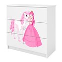 Komoda Babydreams - Księżniczka i konik Biały