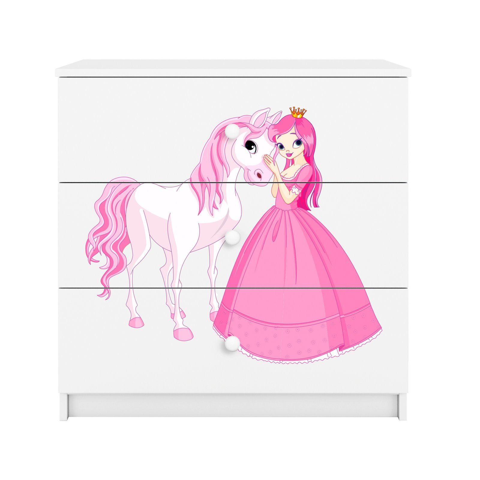Komoda Babydreams - Księżniczka i konik Biały