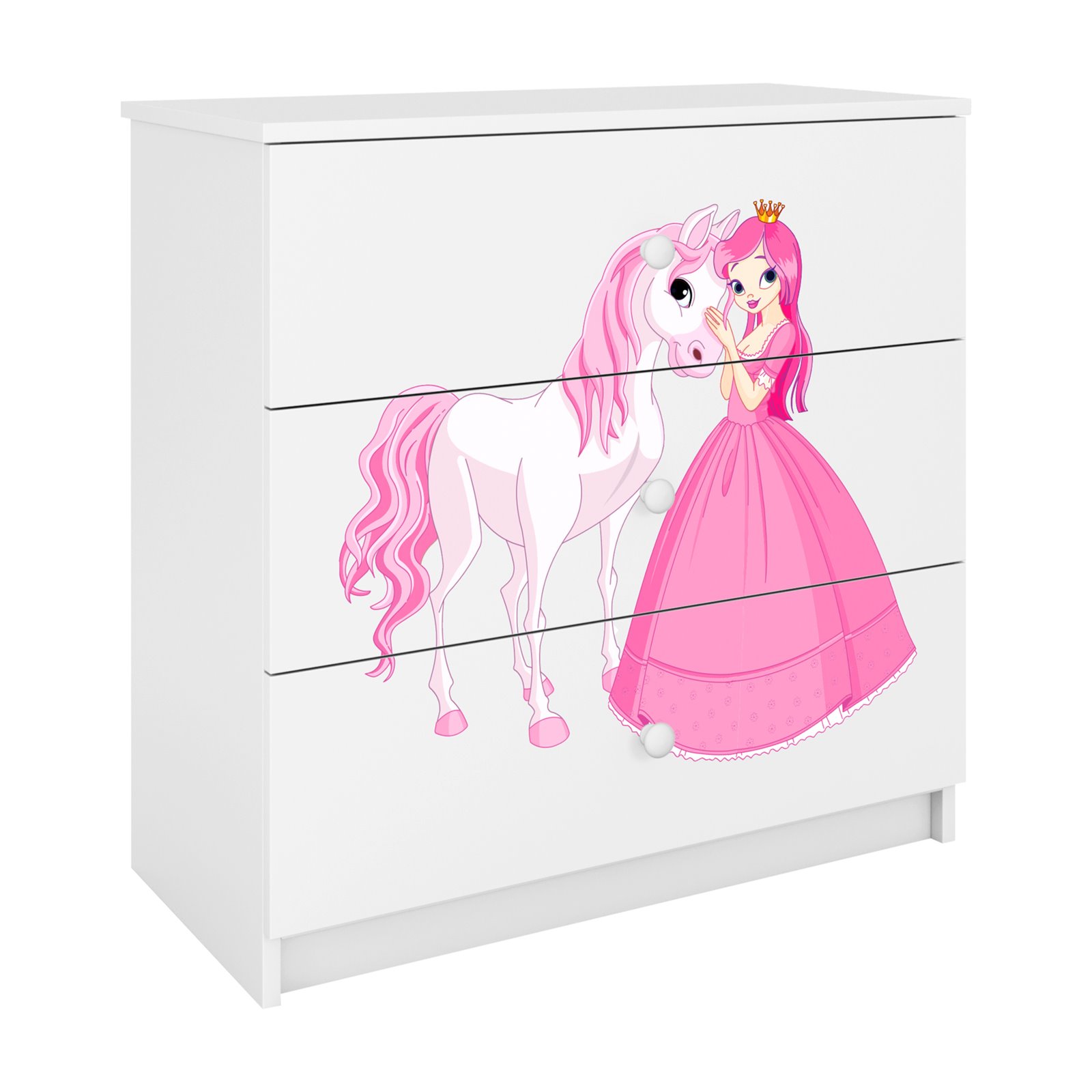 Komoda Babydreams - Księżniczka i konik Biały