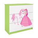 Komoda Babydreams - Księżniczka i konik Zielony