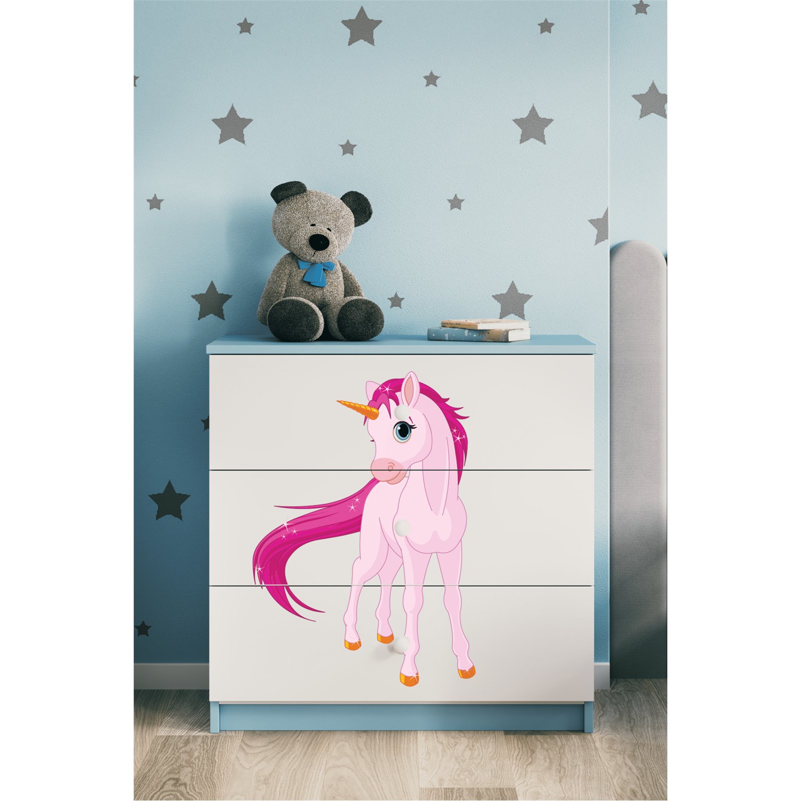 Komoda Babydreams - Jednorożec Niebieski