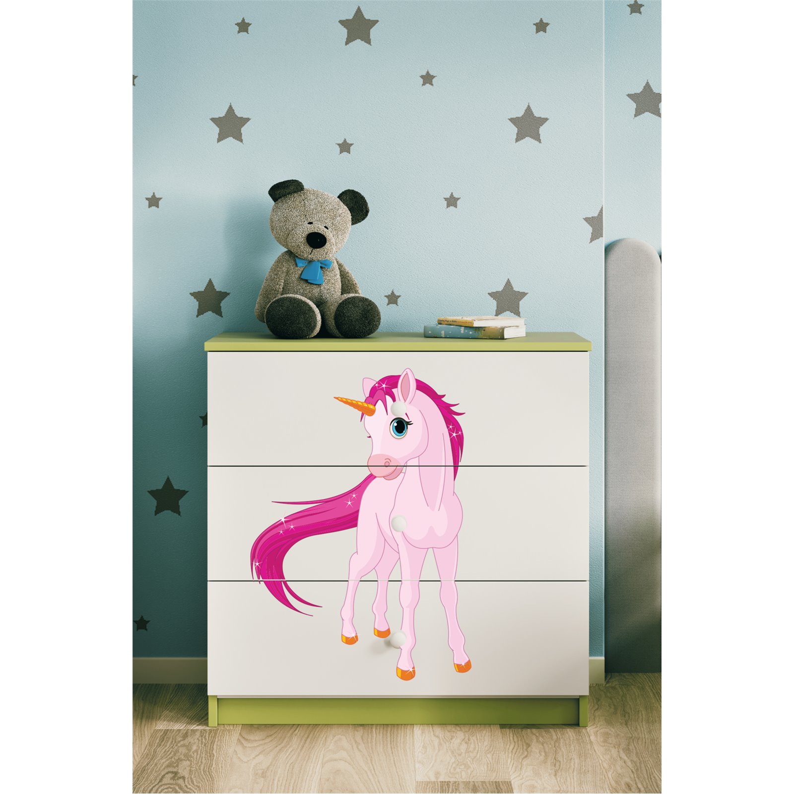 Komoda Babydreams - Jednorożec Zielony